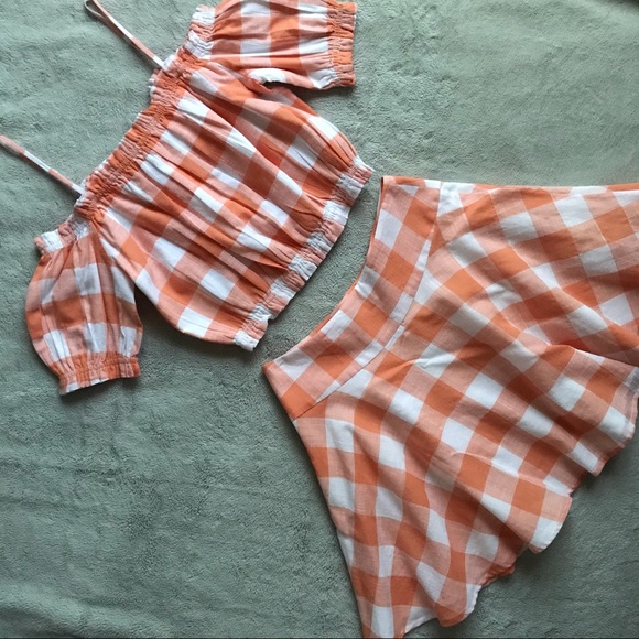 L'Academie Dresses & Skirts - L'Academie Crop Circle Skirt Sherbert Gingham Set